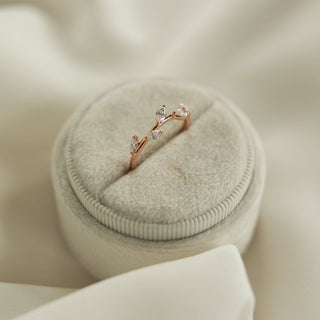 0.33ct Marquise Cut 5 Stone Twig Moissanite Diamond Wedding Band