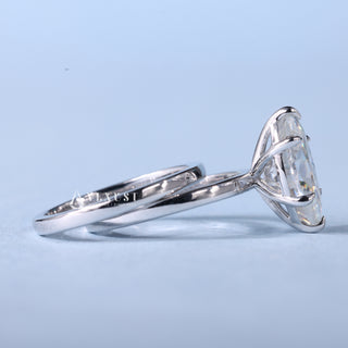 1.50CT Marquise Moissanite Diamond Solitaire Engagement Ring With Wedding Band
