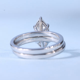 1.50CT Marquise Moissanite Diamond Solitaire Engagement Ring With Wedding Band
