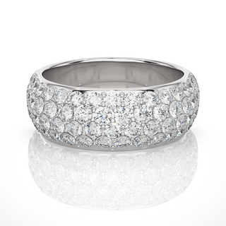2ct Round Cut Cluster Moissanite Men's Wedding Band In White Gold