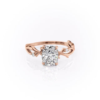 2.0CT Elongated Cushion Cut Twig Nature Inspired Moissanite Engagement Ring