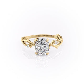 2.0CT Elongated Cushion Cut Twig Nature Inspired Moissanite Engagement Ring