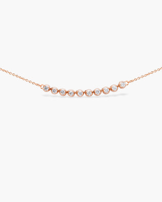 Flexible Round Cut Diamond Moissanite Bezel Necklace