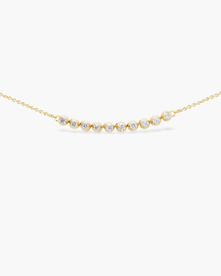 Flexible Round Cut Diamond Moissanite Bezel Necklace