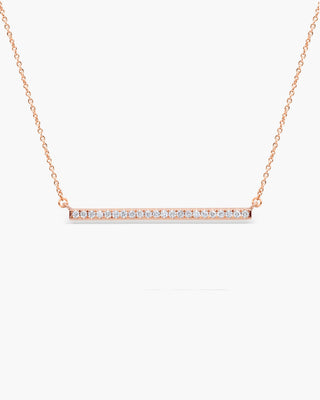 Round Cut Diamond Moissanite Bar Necklace For Women