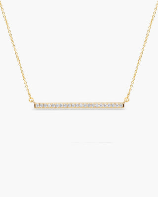 Round Cut Diamond Moissanite Bar Necklace For Women