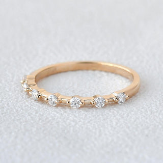 0.20CTW Round Brilliant Cut Two Prong Perfect Wedding Band