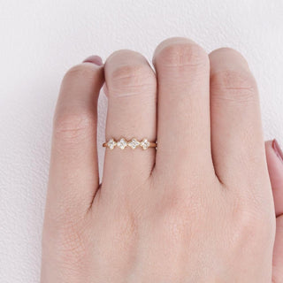 0.12CTW Round Brilliant Cut Moissanite Unique Wedding Band