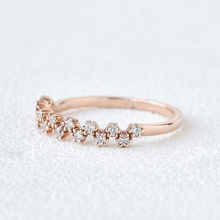 0.17CTW Round Brilliant Cut Unique Anniversary Wedding Band