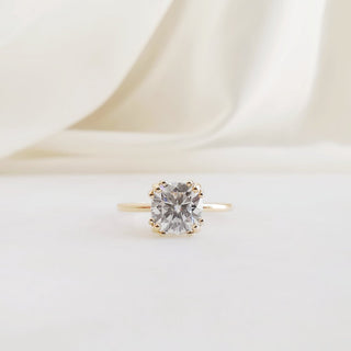1.50 CT Cushion Cut Solitaire Moissanite Engagement Ring front view