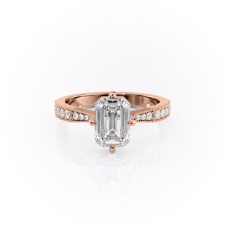 2.10 CT Emerald Solitaire Elegant Moissanite Engagement Ring side view
