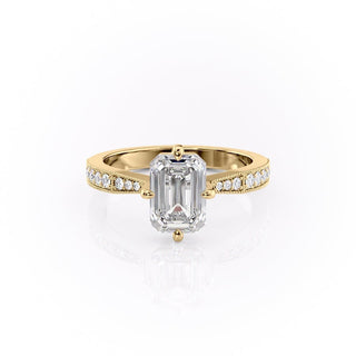 2.10 CT Emerald Solitaire Elegant Moissanite Engagement Ring top view