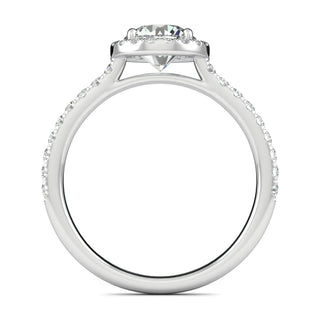 1.0 CT Round Brilliant Cut Halo Moissanite Engagement Ring band view