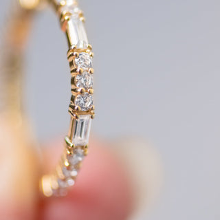 Round and Baguette Cut Full Eternity Wedding Band