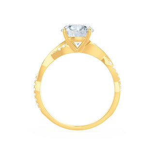 Exquisite 1.92ct princess solitaire moissanite ring side profile view