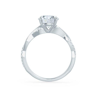 Graceful 1.92ct princess solitaire moissanite ring shown on a finger