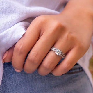 1.50 CT Round Cut Solitaire Halo Moissanite Engagement Ring front view