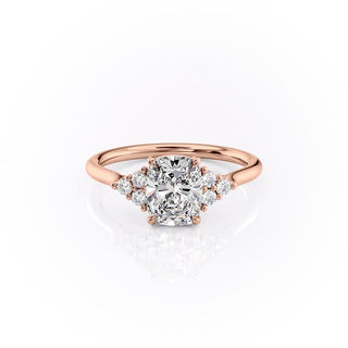 2.0 CT Cushion Cut Cluster Diamond Moissanite Engagement Ring