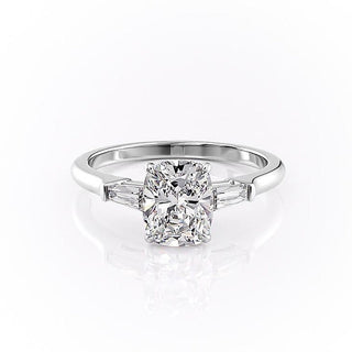 2.0CT Cushion Cut Three Stone Diamond Moissanite Engagement Ring