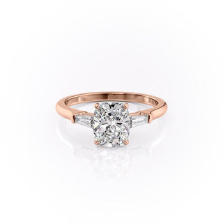 2.0CT Cushion Cut Three Stone Diamond Moissanite Engagement Ring
