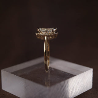 0.75ct Marquise Cluster Unique Diamond Moissanite Engagement Ring