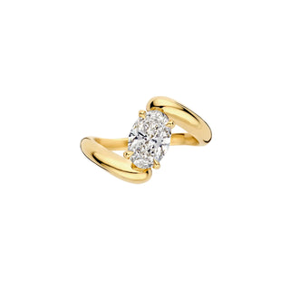 1.50ct Oval Diamond Tension Style Band Unique Engagement Ring