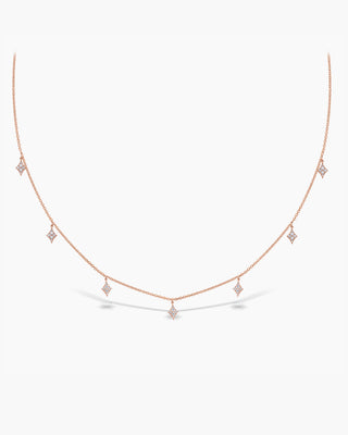 Dangling Diamond Moissanite Kite Drop Necklace