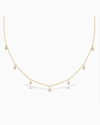 Dangling Diamond Moissanite Kite Drop Necklace
