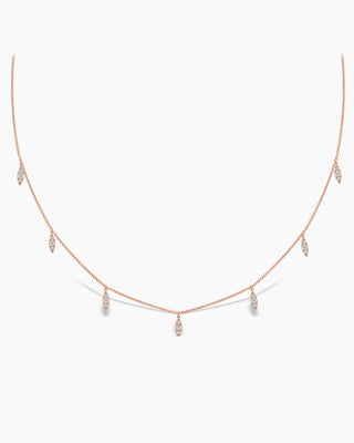 Dangling Diamond Moissanite Leaf Drop Necklace For Women