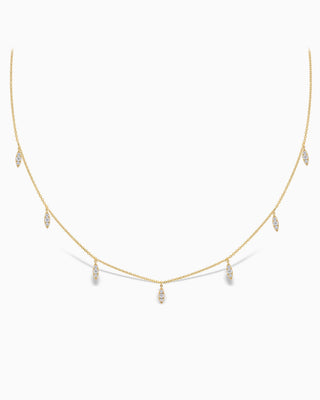 Dangling Diamond Moissanite Leaf Drop Necklace For Women