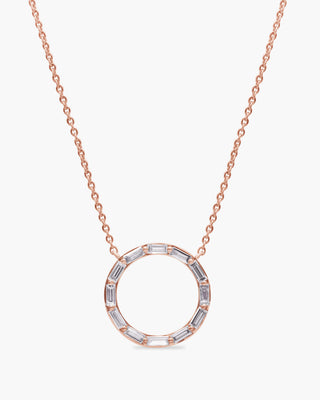 Baguette Cut Diamond Moissanite Circle Necklace (Medium)