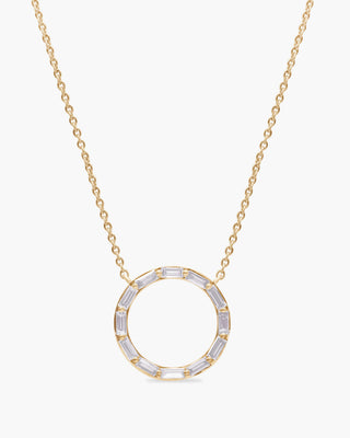 Baguette Cut Diamond Moissanite Circle Necklace (Medium)