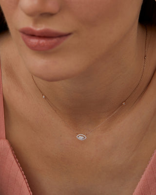 Copy of Round Cut Three Stone Diamond Moissanite Station Necklace (3 Stations)