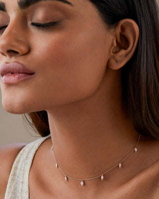 Dangling Diamond Moissanite Pear Drop Necklace For Women