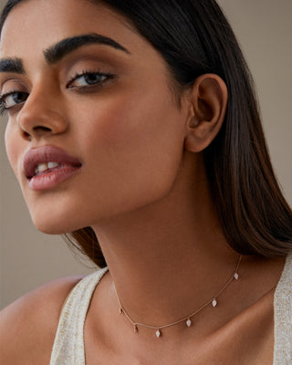 Dangling Diamond Moissanite Pear Drop Necklace For Women