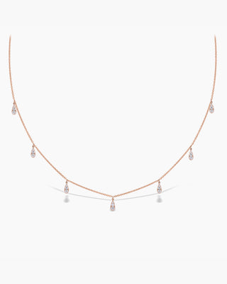 Dangling Diamond Moissanite Rain Drop Necklace For Her