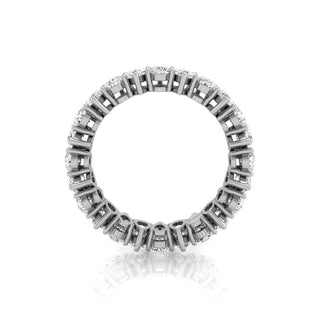 Vintage pear eternity moissanite wedding band side profile view