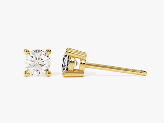 Round Cut Solitaire Moissanite Diamond Stud Earrings