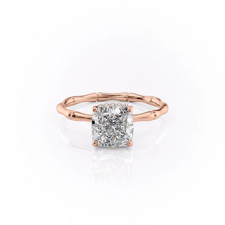 2.15 CT Cushion Cut Solitaire Style Moissanite Engagement Ring