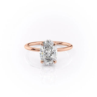 2.72 CT Oval Solitaire Classic Moissanite Engagement Ring side view