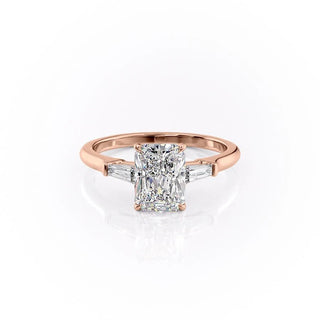 2.0 CT Radiant Cut Three Stone Moissanite Engagement Ring