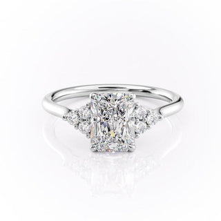 2.0 CT Radiant Brilliant Cluster Moissanite Engagement Ring sparkle view