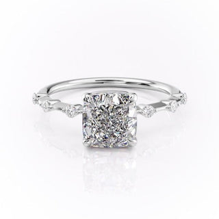 2.54CT Cushion Cut Dainty Moissanite Engagement Ring