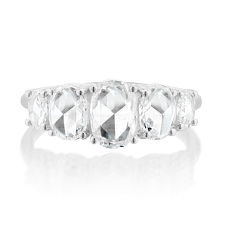 oval solitaire moissanite engagement ring side profile view