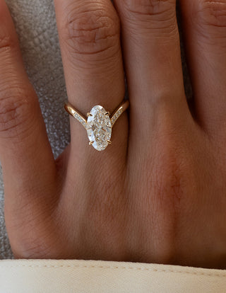 2.0CT-3.0CT Oval Moissanite Diamond Unique Engagement Couple Ring Design With Matching Diamond Band