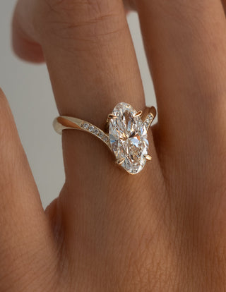2.0CT-3.0CT Oval Moissanite Diamond Unique Engagement Couple Ring Design With Matching Diamond Band