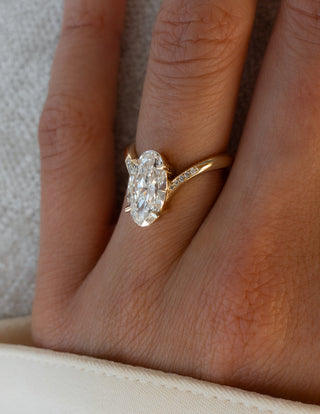 2.0CT-3.0CT Oval Moissanite Diamond Unique Engagement Couple Ring Design With Matching Diamond Band
