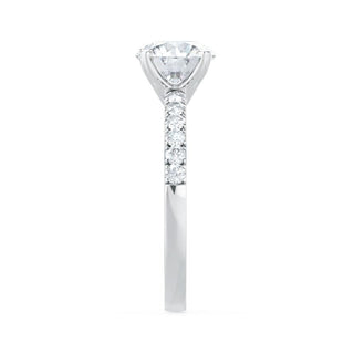 Classic 1.0ct round solitaire moissanite ring close up of the setting image 4