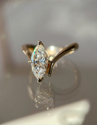 1.50CT-2.50CT Marquise Moissanite Unique Diamond Rings Classy Engagement With Matching Double Band