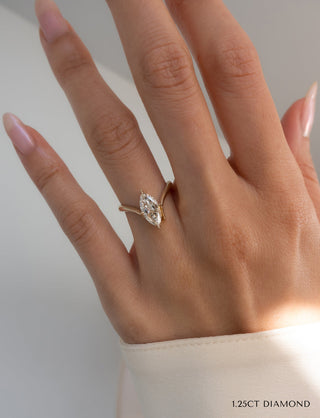 1.50CT-2.50CT Marquise Moissanite Unique Diamond Rings Engagement With Matching Band